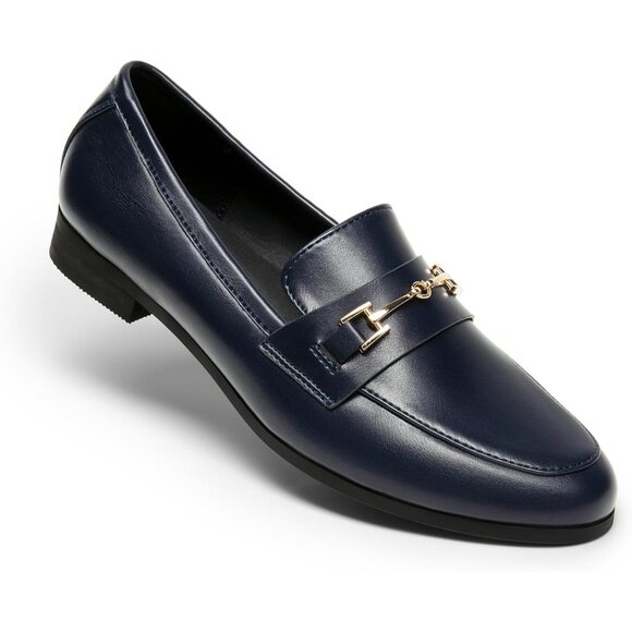 Dream Pairs Women's Navy-pu Faux Leather Comfortable Flats Penny Loafers - Picture 6 of 7